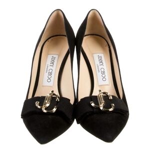 Jimmy Choo Black Heels with Gold Accent